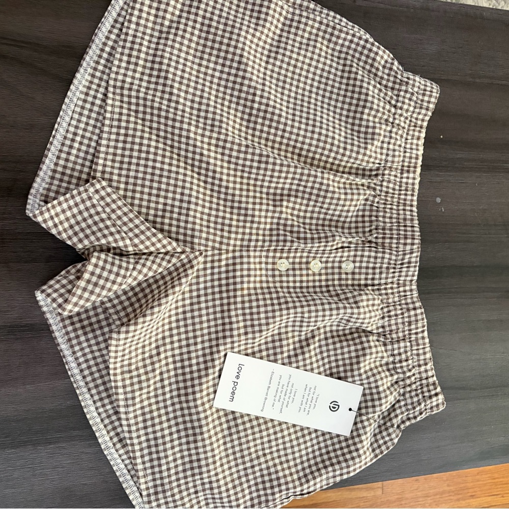 Checkered Brown and White Shorts